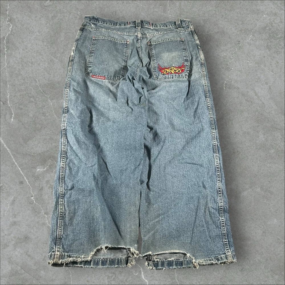 Vintage Jnco Jeans Mens 40x30 Blue Y2K Baggy Skater Grunge Tribal Hip‎ Hop 2000s